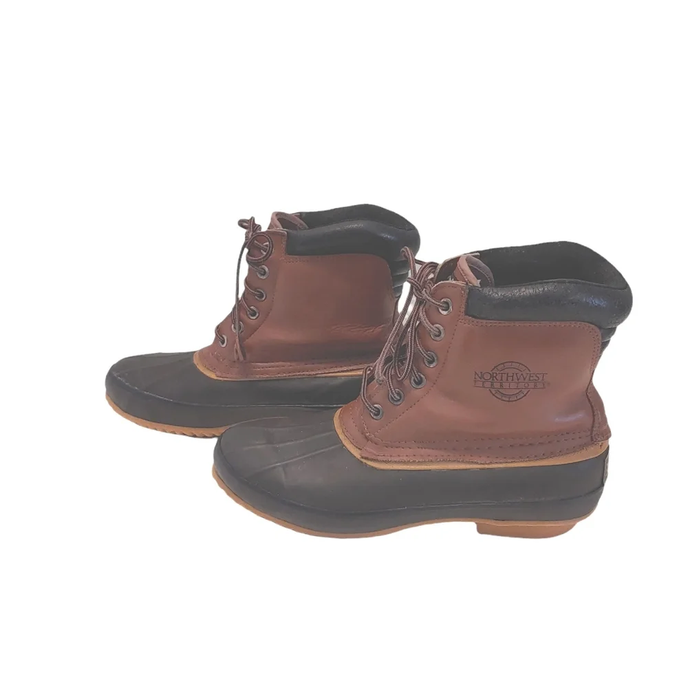 Northwest Territory Thinsulate Leather duck waterproof brown boots shoes size 9